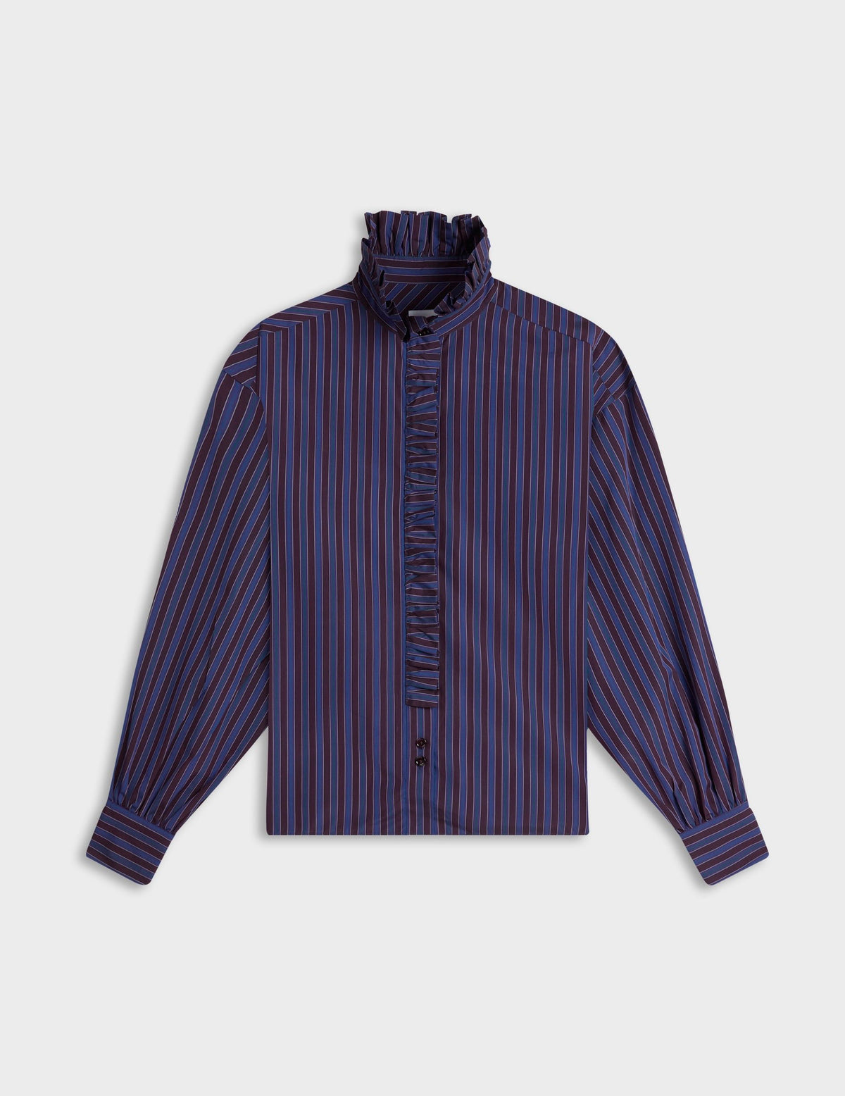 Purple striped Greta shirt - Poplin - Victorian Collar#4