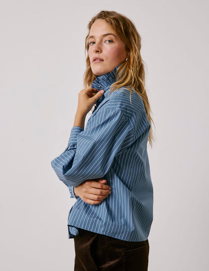 Blue striped Greta shirt