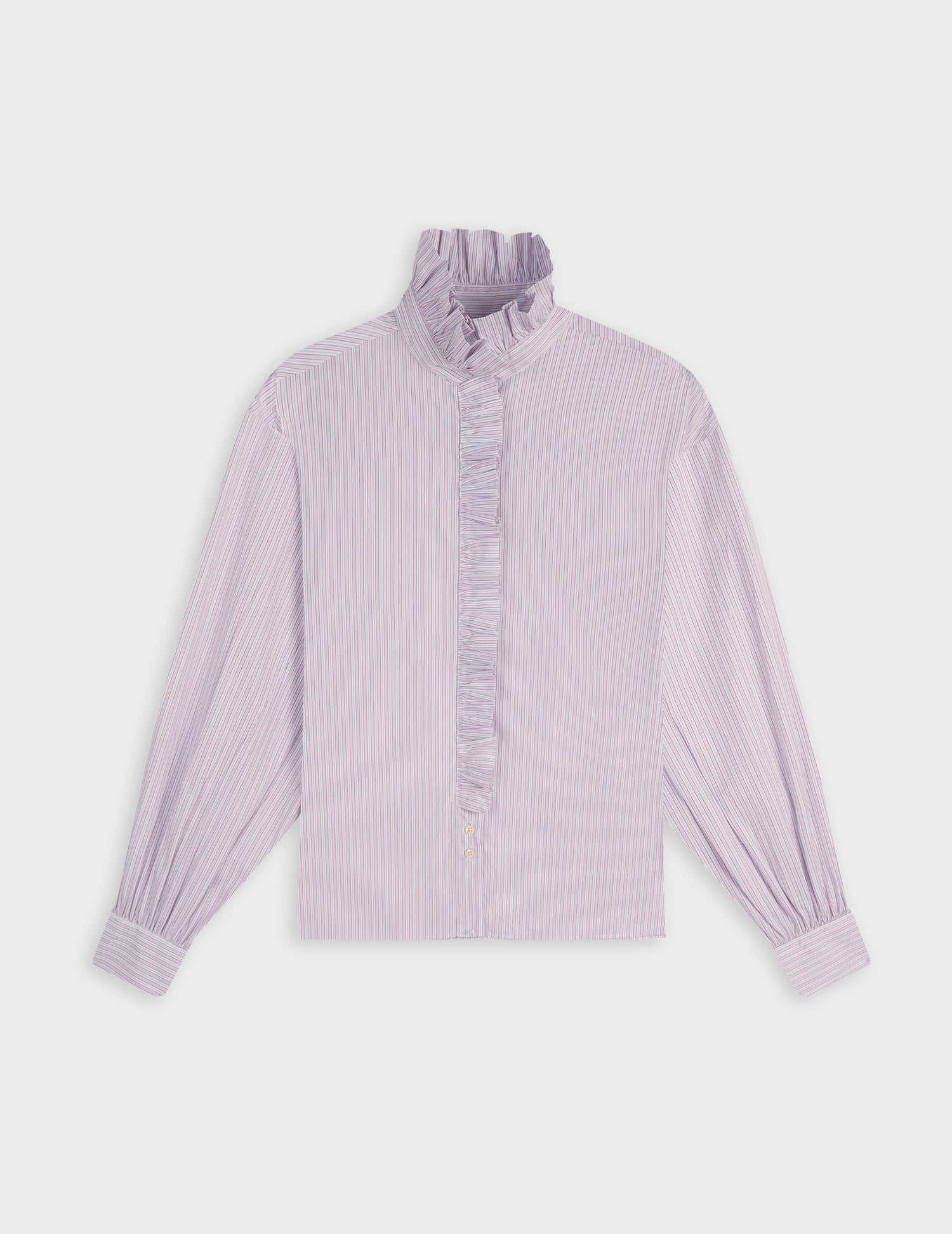 Pink striped Greta shirt - Poplin - Victorian Collar#6