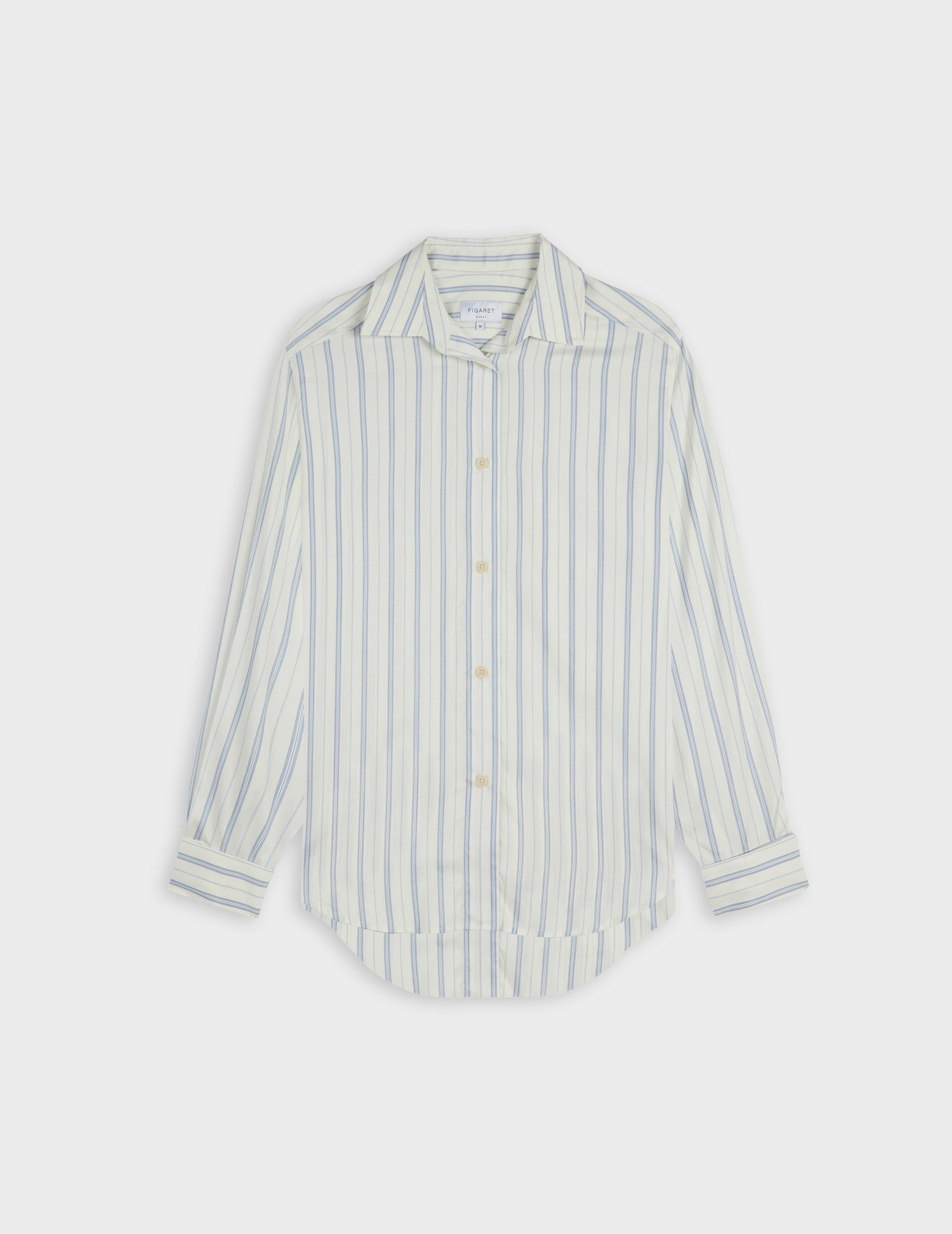 Light blue striped Hannah shirt - Silk - Shirt Collar - Musketeers Cuffs#6