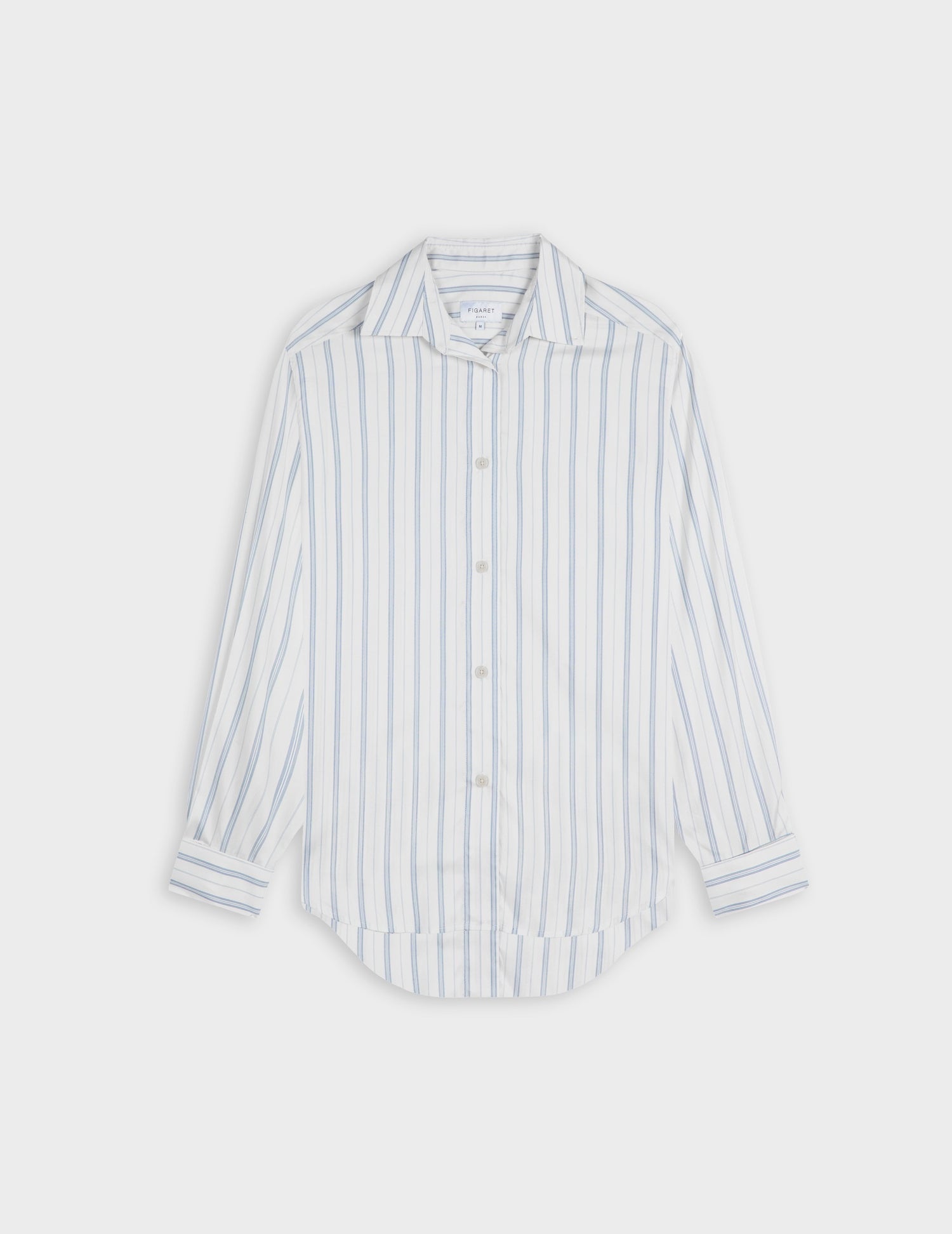 Light blue striped Hannah shirt - Silk - Shirt Collar - Musketeers Cuffs#6