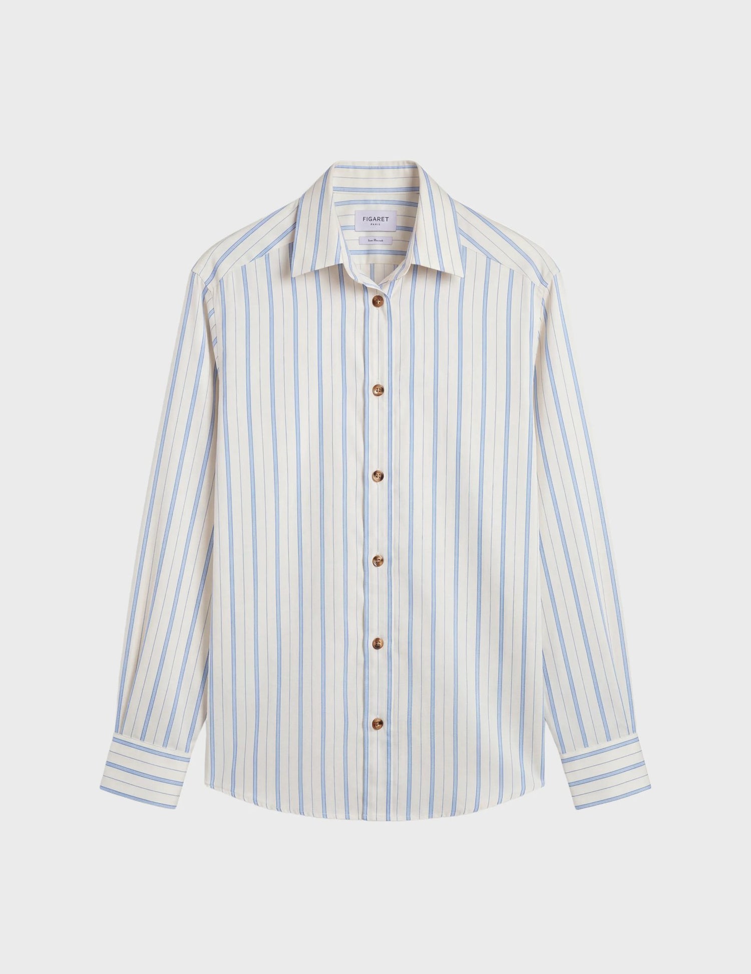Light blue striped Hannah shirt - Silk - Shirt Collar - Musketeers Cuffs#2