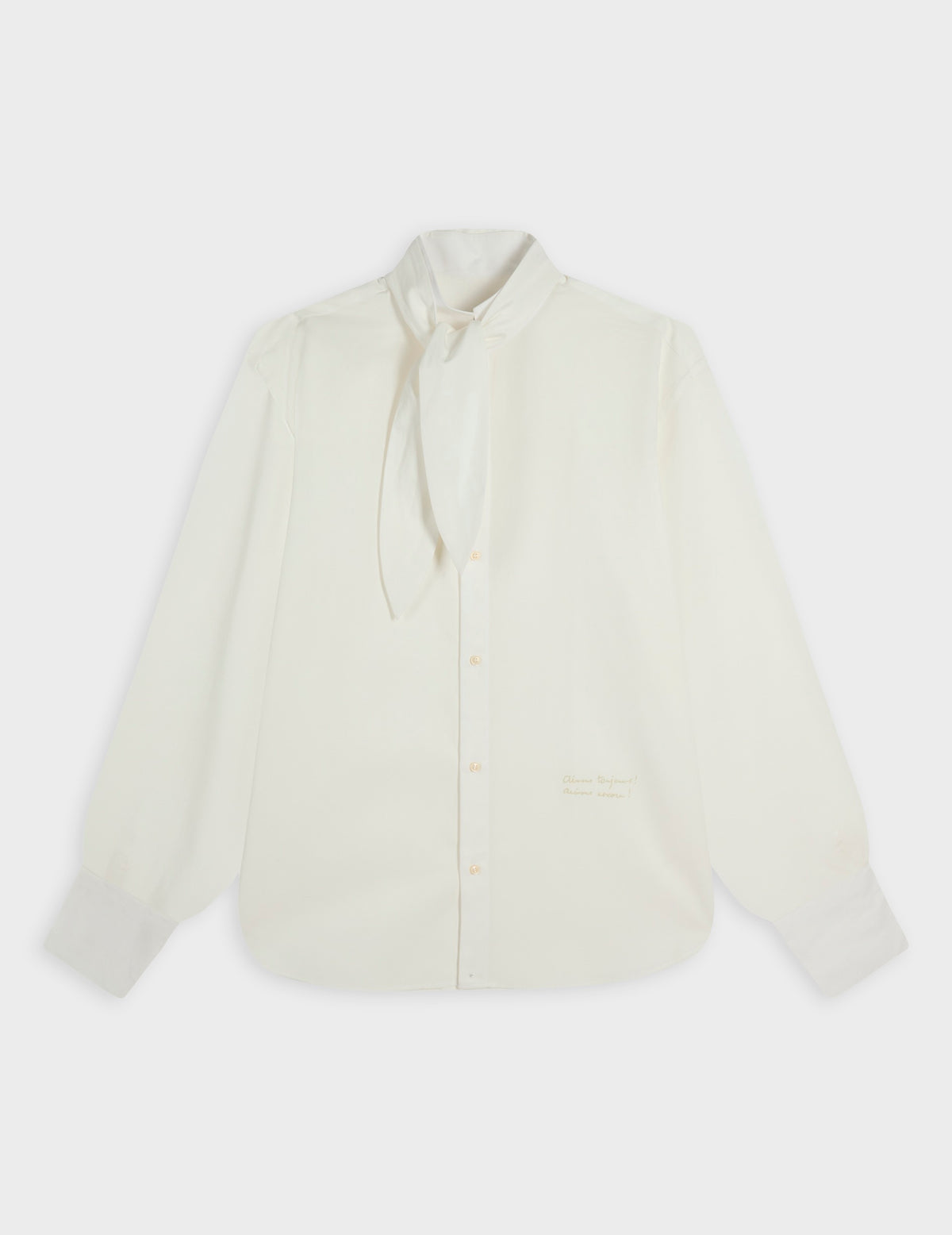 Unisex Victor ecru shirt - Lyocell - Lavallière Collar