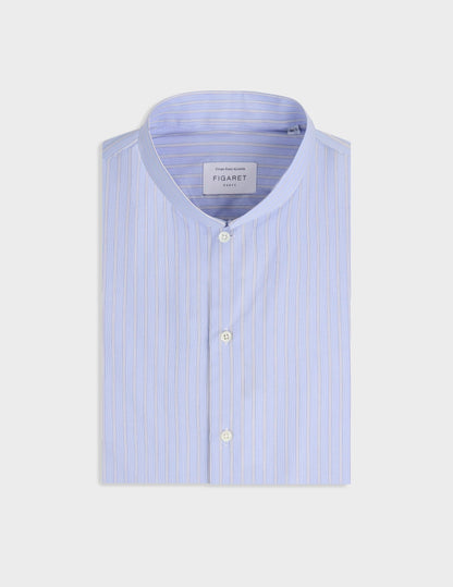 Semi-fitted blue striped shirt