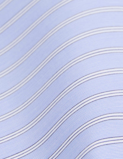 Semi-fitted blue striped shirt