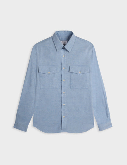 Light blue flannel and cashmere Irwin shirt