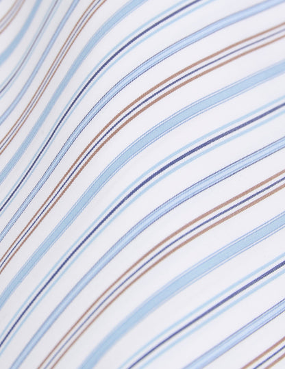 Fitted blue striped shirt