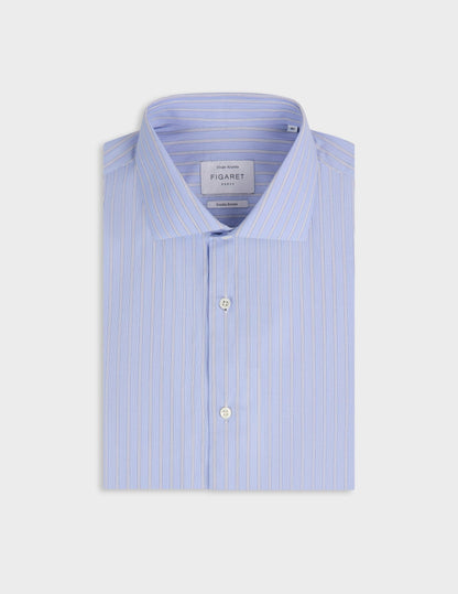 Fitted blue striped shirt