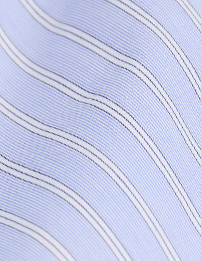 Fitted blue striped shirt