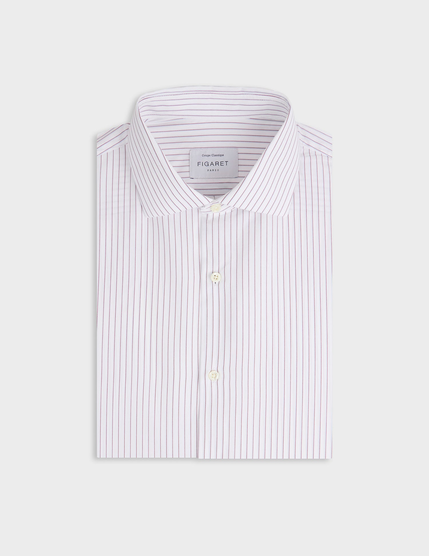 Classic red striped shirt - Poplin - Italian Collar