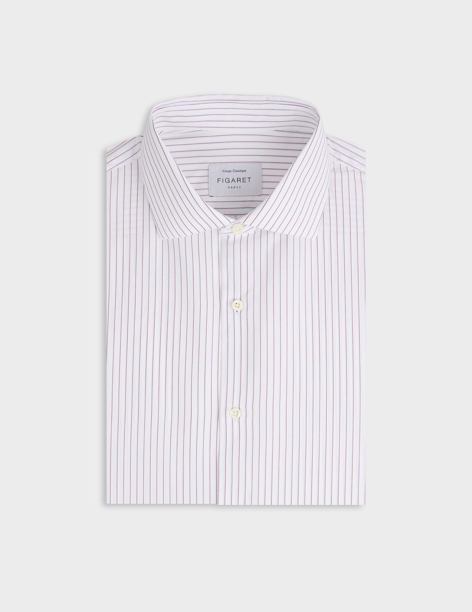 Classic red striped shirt - Poplin - Italian Collar