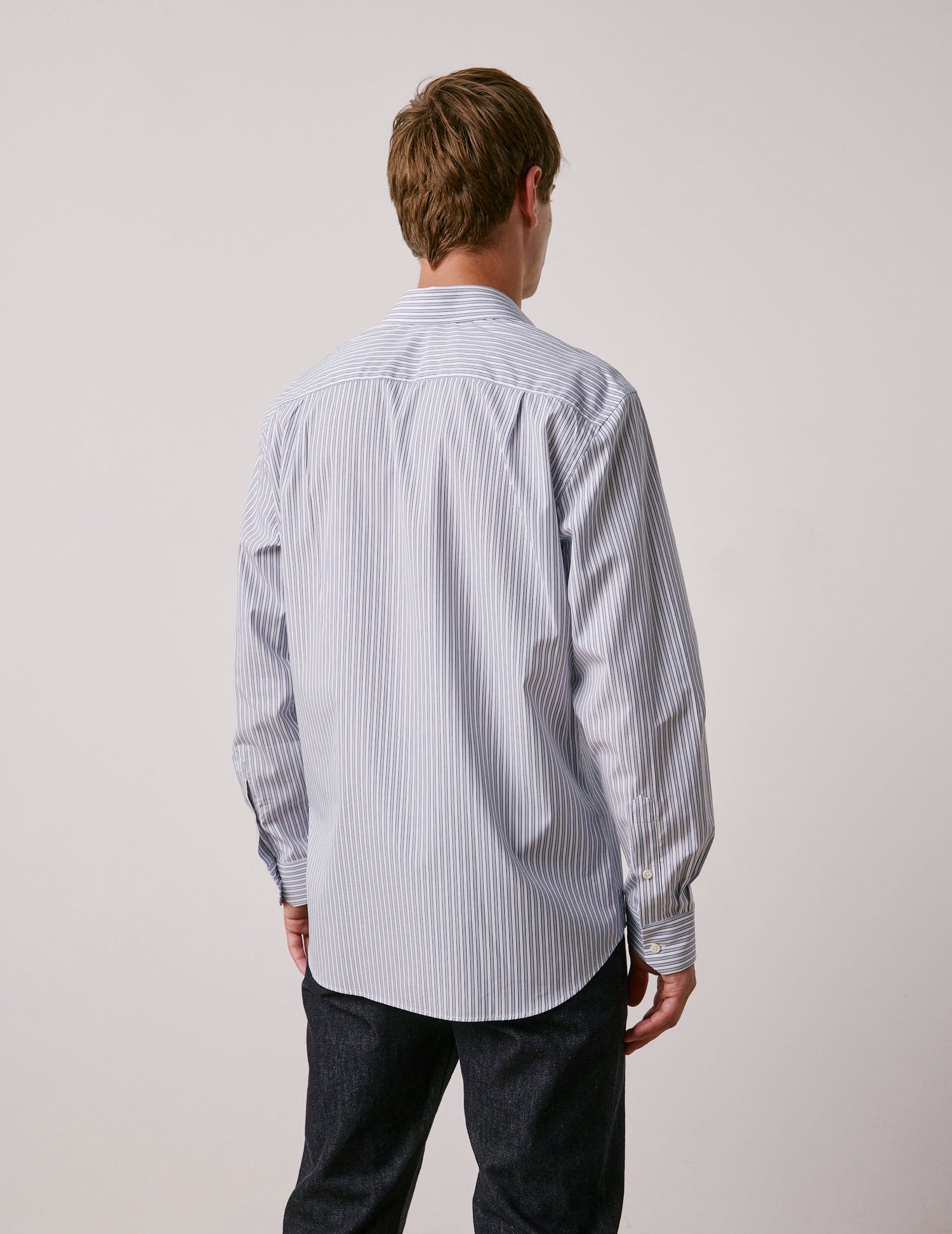Classic blue striped shirt - Poplin - Italian Collar#3