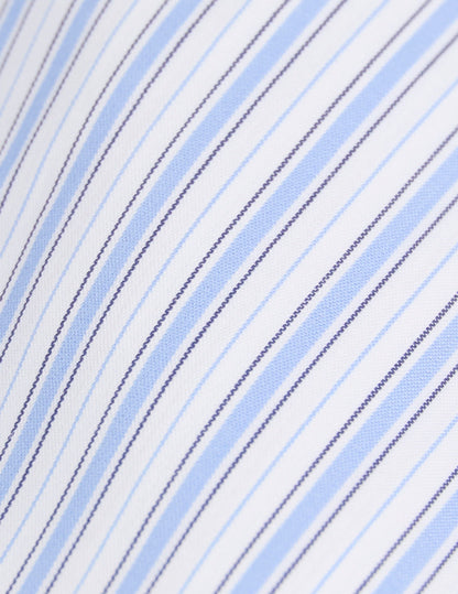 Semi-fitted blue striped shirt