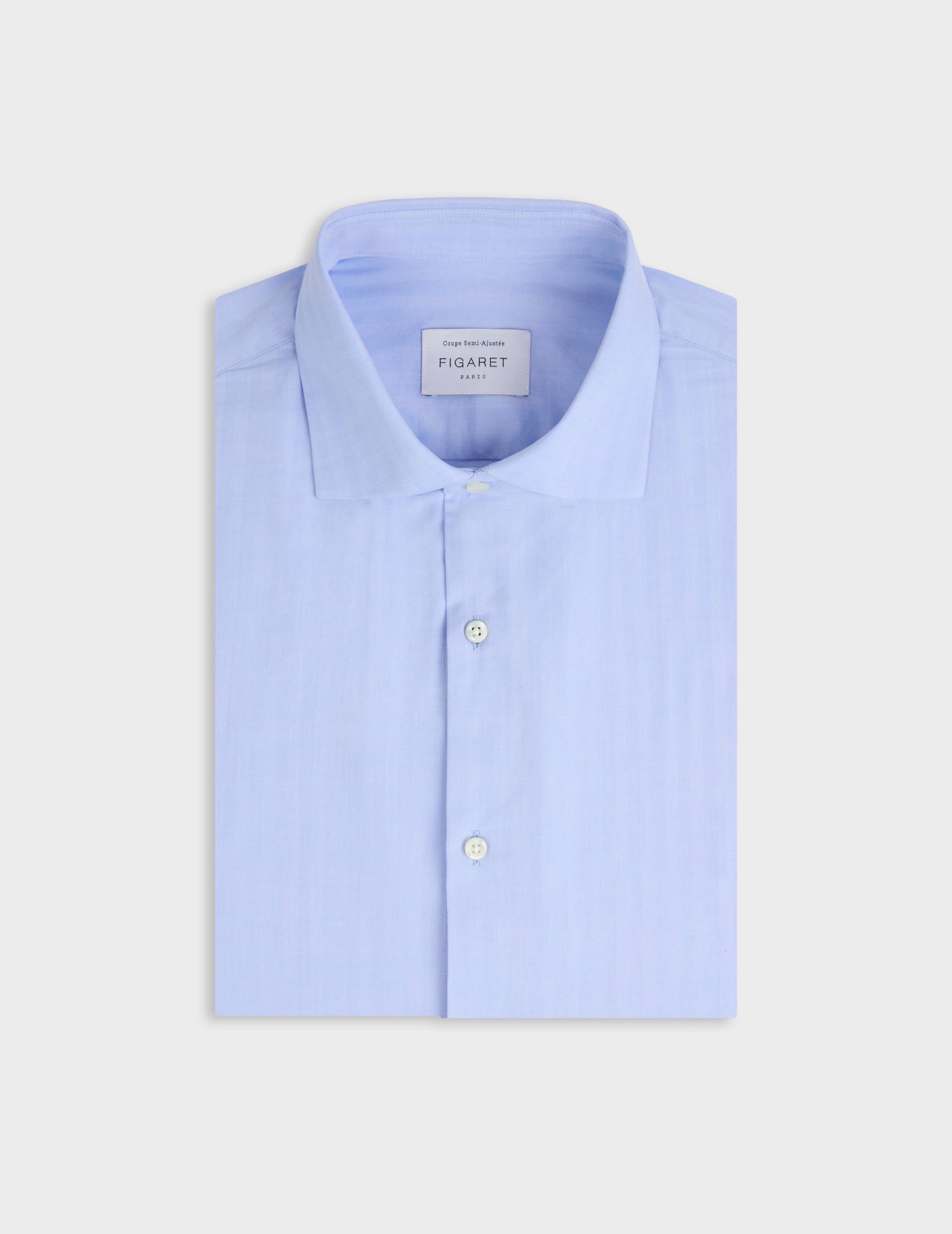 Semi-fitted blue shirt - Chevron - Italian Collar