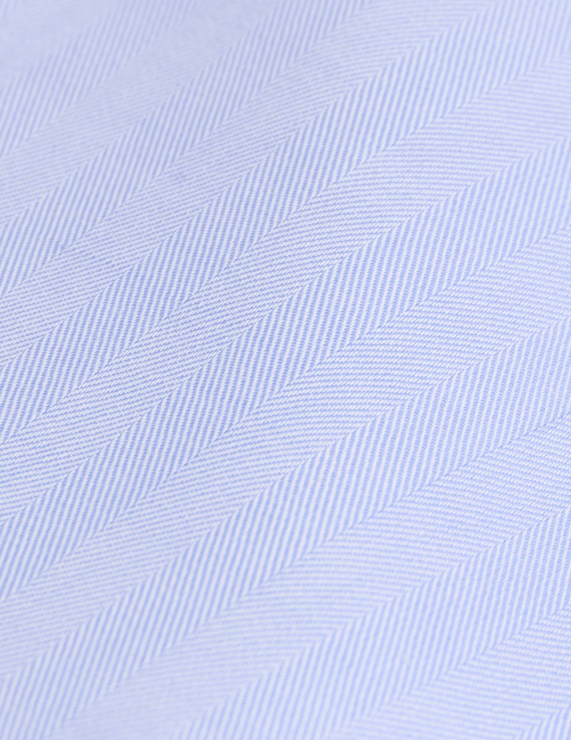 Semi-fitted blue shirt - Chevron - Italian Collar
