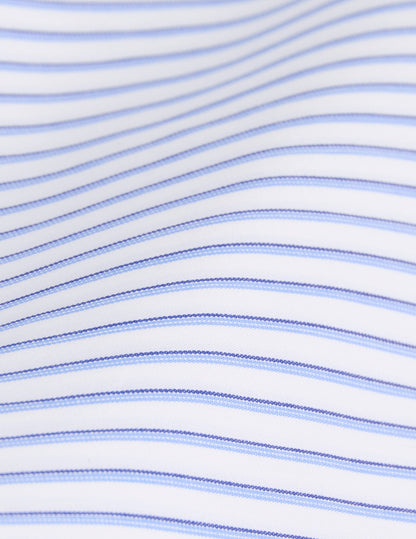 Semi-fitted blue striped shirt