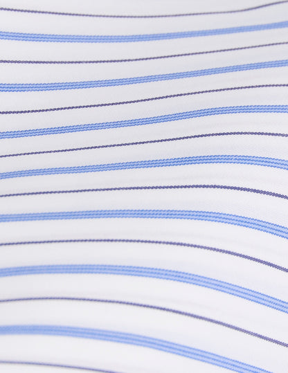 Semi-fitted blue striped shirt