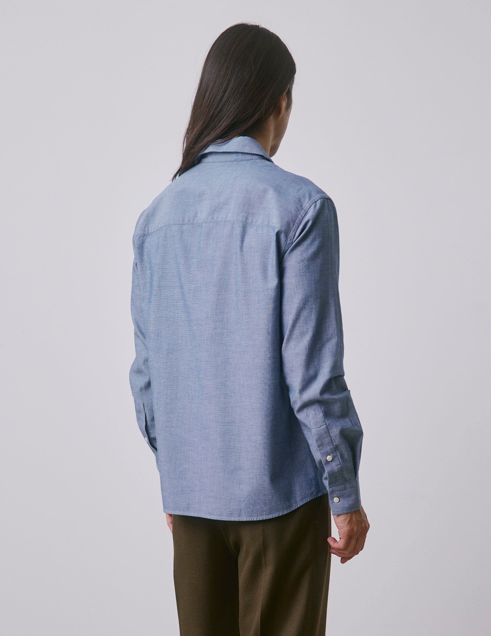 Blue denim Ivano shirt - Denim - Cuban with bridle Collar