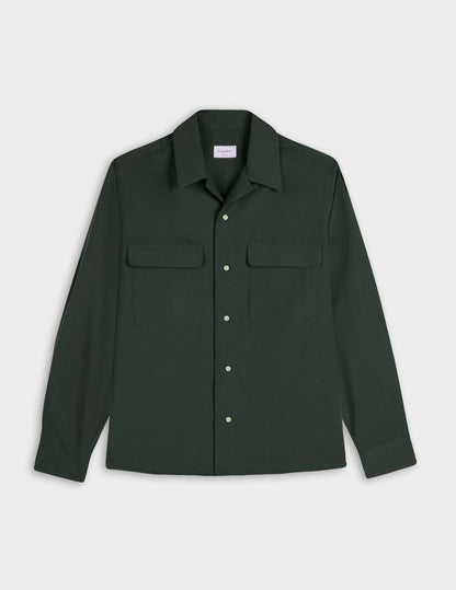 Khaki virgin wool Ivano shirt