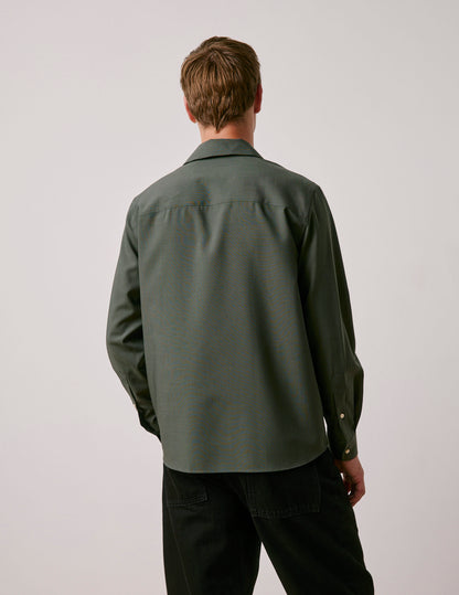 Khaki virgin wool Ivano shirt