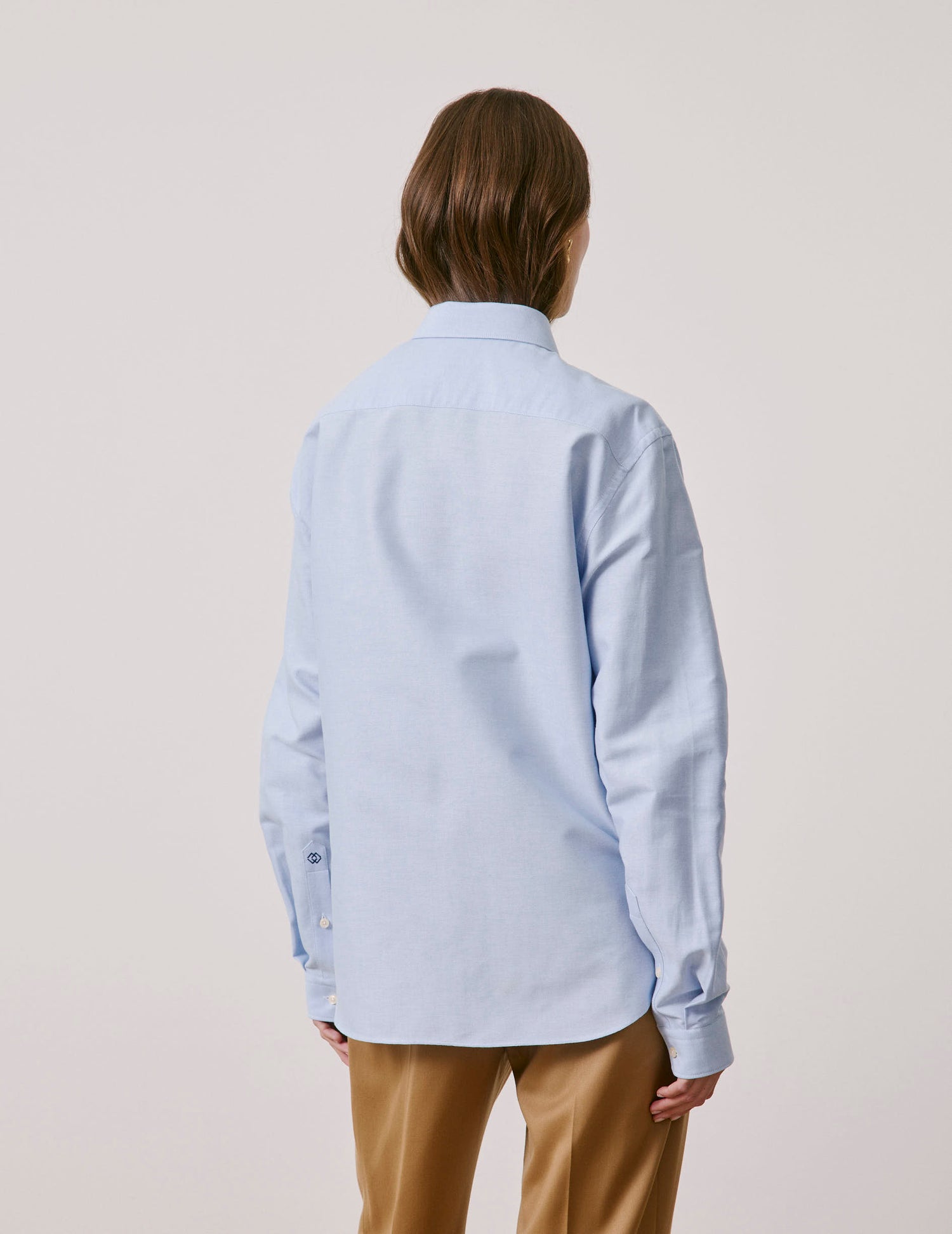 Unisex blue “Je t’aime” shirt - Oxford - Figaret Collar#6
