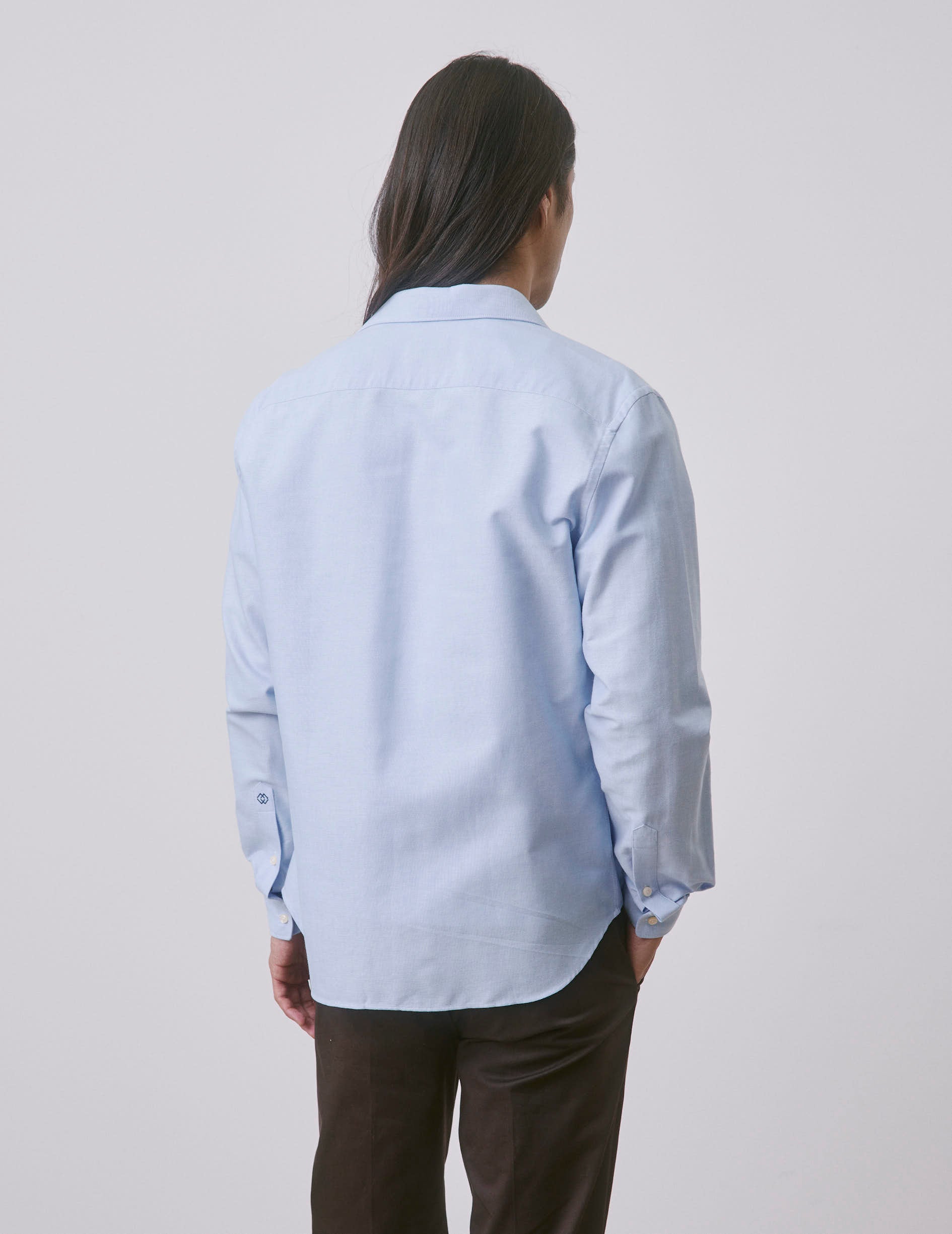 Unisex blue “Je t’aime” shirt - Oxford - Figaret Collar