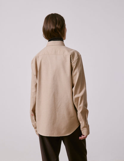 Unisex beige cotton and cashmere “Je t’aime” shirt