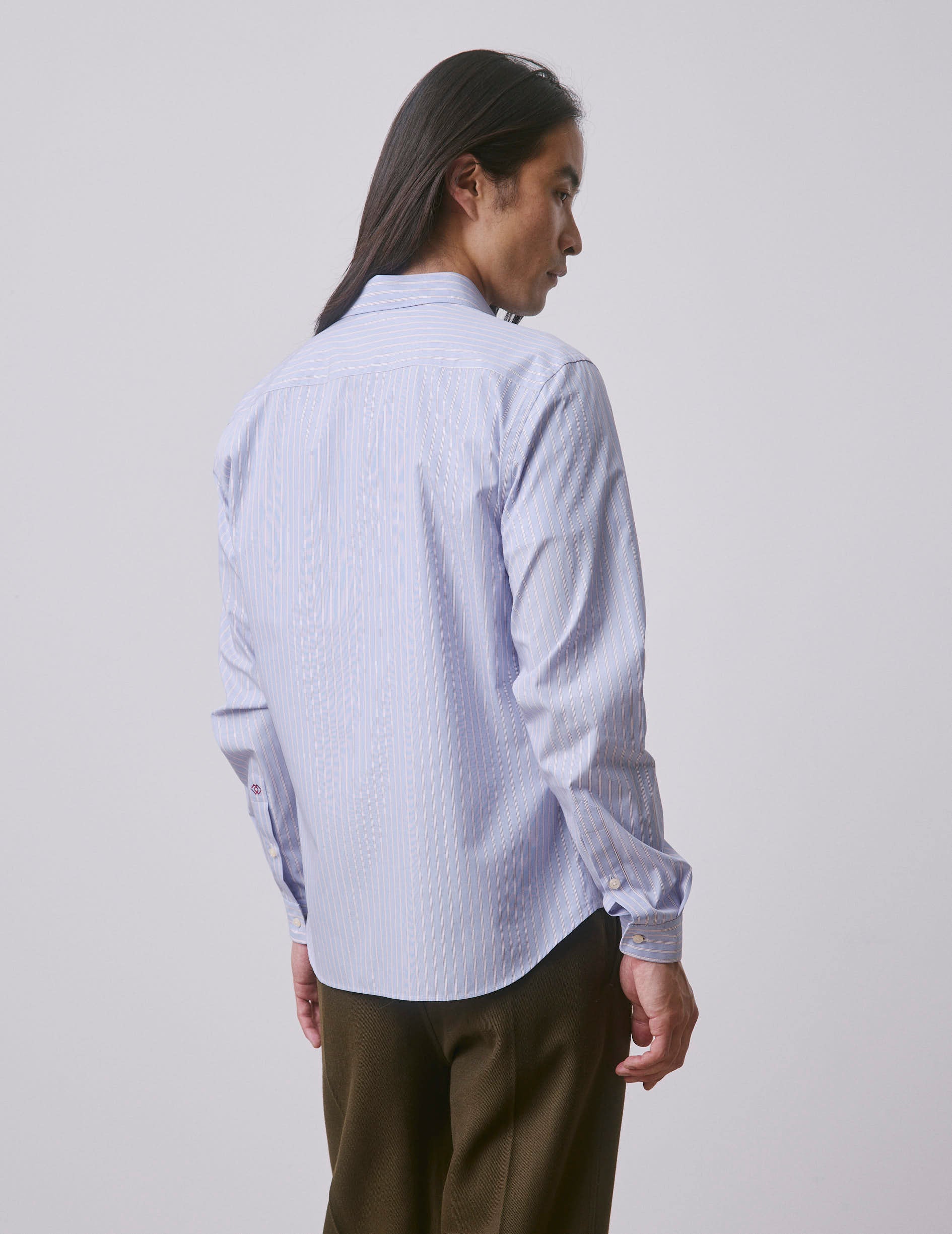 Unisex red striped “Je t’aime” shirt - Poplin - Figaret Collar