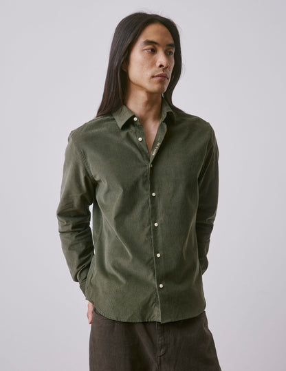 Unisex khaki velvet “Je t’aime” shirt