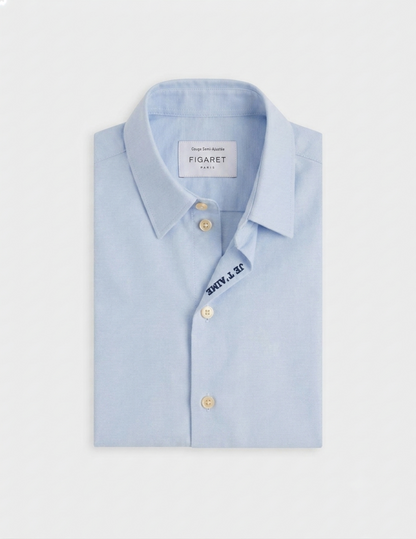 Blue children’s “Je t’aime” shirt