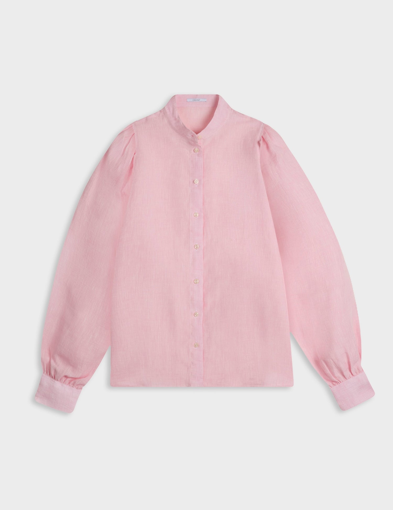 Light pink linen Lanaée shirt - Linen - Officer Collar#4