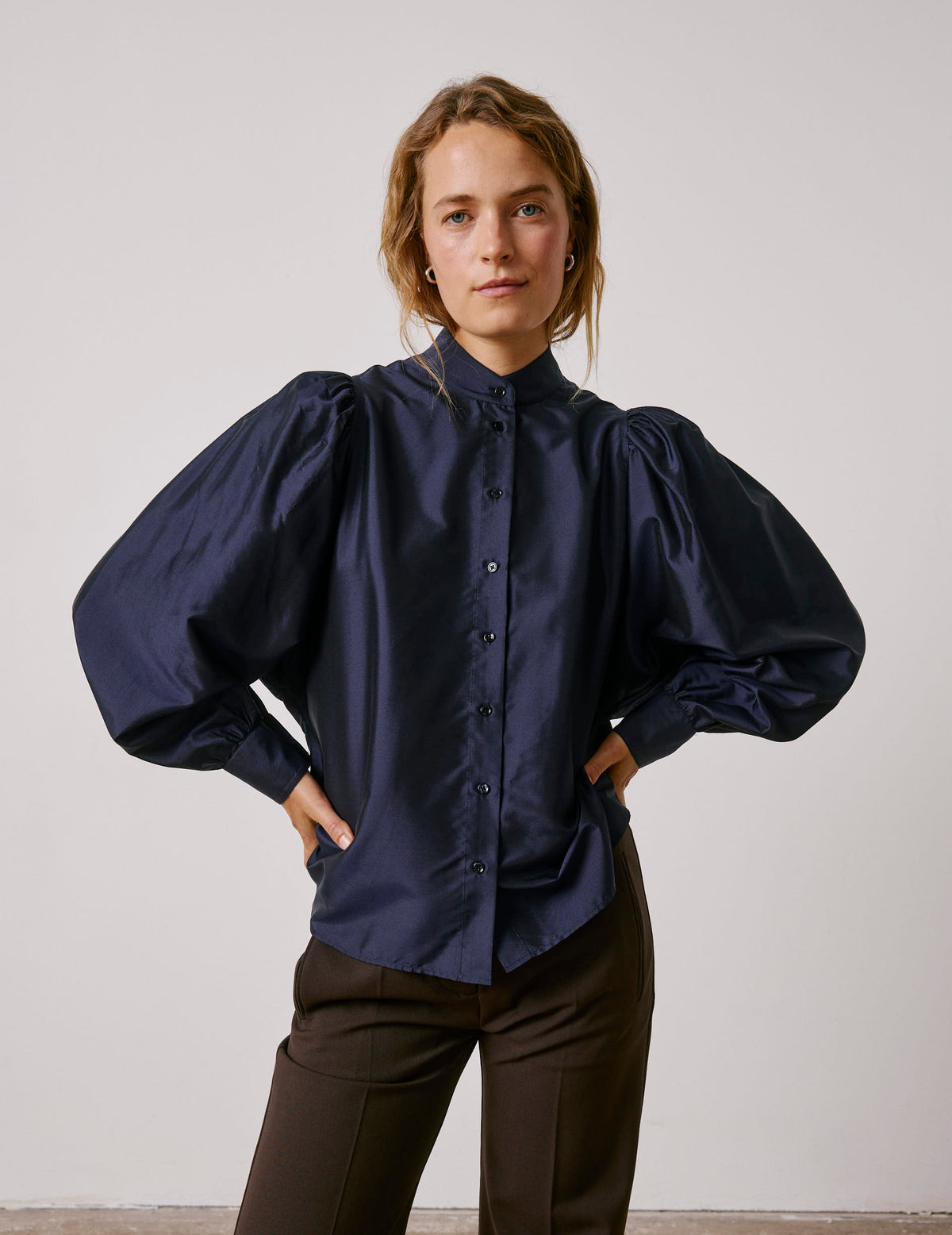 Blue Lanaée shirt - Silk - Officer Collar#3