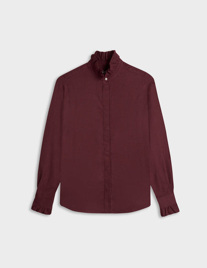 Burgundy flannel Laurine shirt