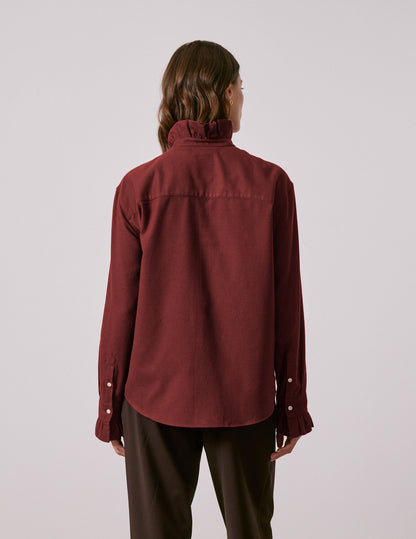 Burgundy flannel Laurine shirt