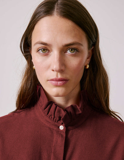Burgundy flannel Laurine shirt
