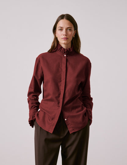 Burgundy flannel Laurine shirt