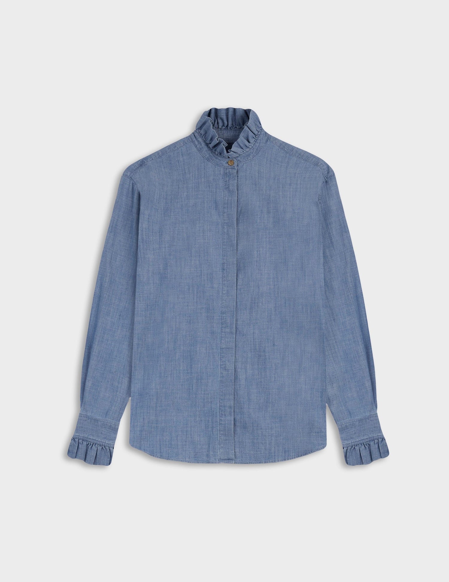 Blue denim Laurine shirt - Denim - Victorian Collar#4