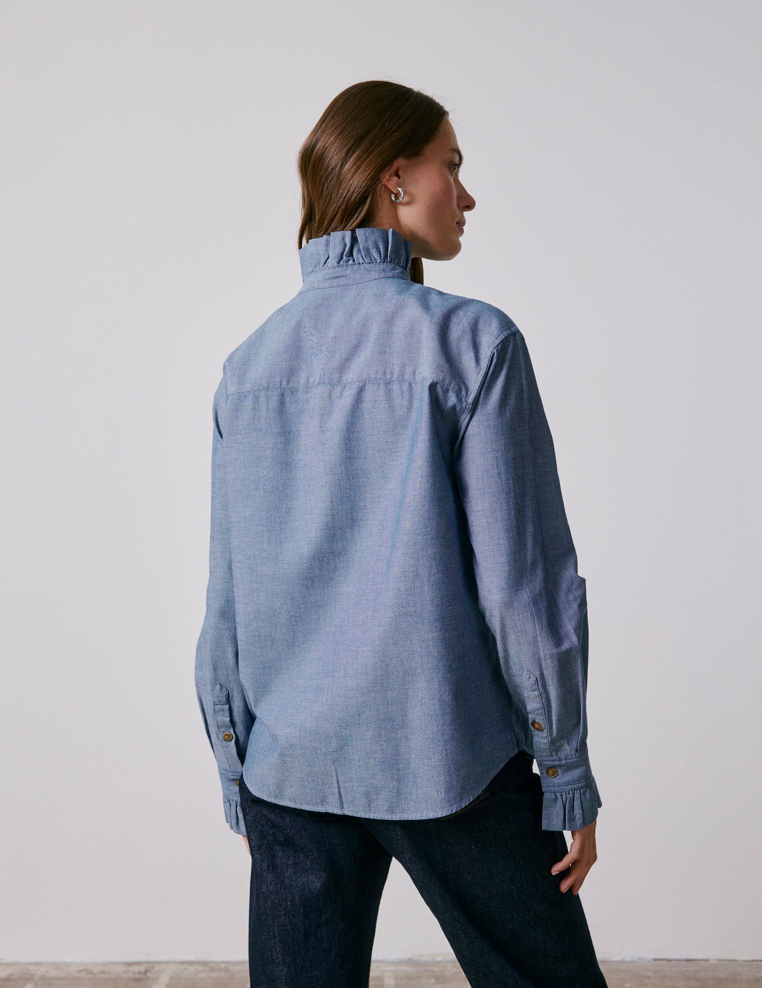 Blue denim Laurine shirt - Denim - Victorian Collar#2