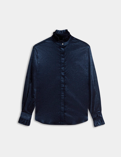 Navy blue velvet Laurine shirt
