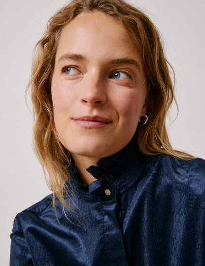 Navy blue velvet Laurine shirt