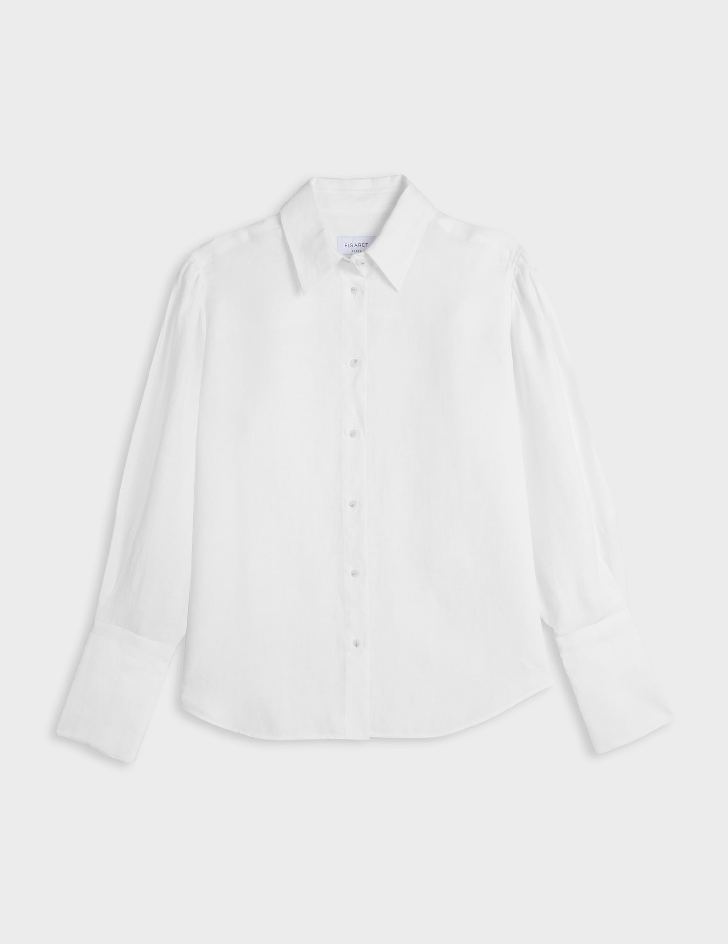 White linen Lexie shirt - Linen - Shirt Collar#4
