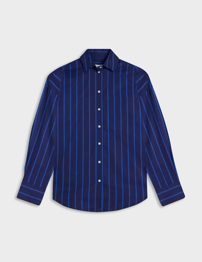 Navy blue striped oversized Lizandra shirt