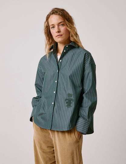 Green striped oversized Lizandra shirt
