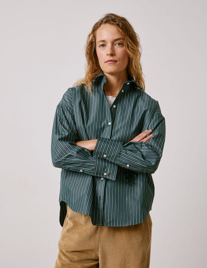 Green striped oversized Lizandra shirt