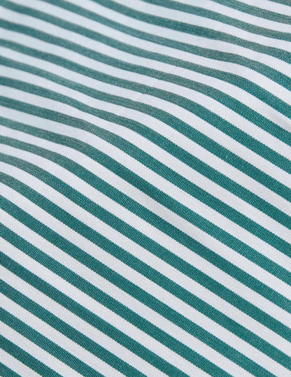 Green striped poplin Louise pajamas
