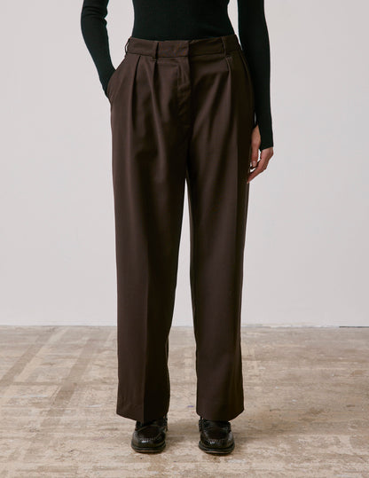 Brown virgin wool Lyzie suit pants