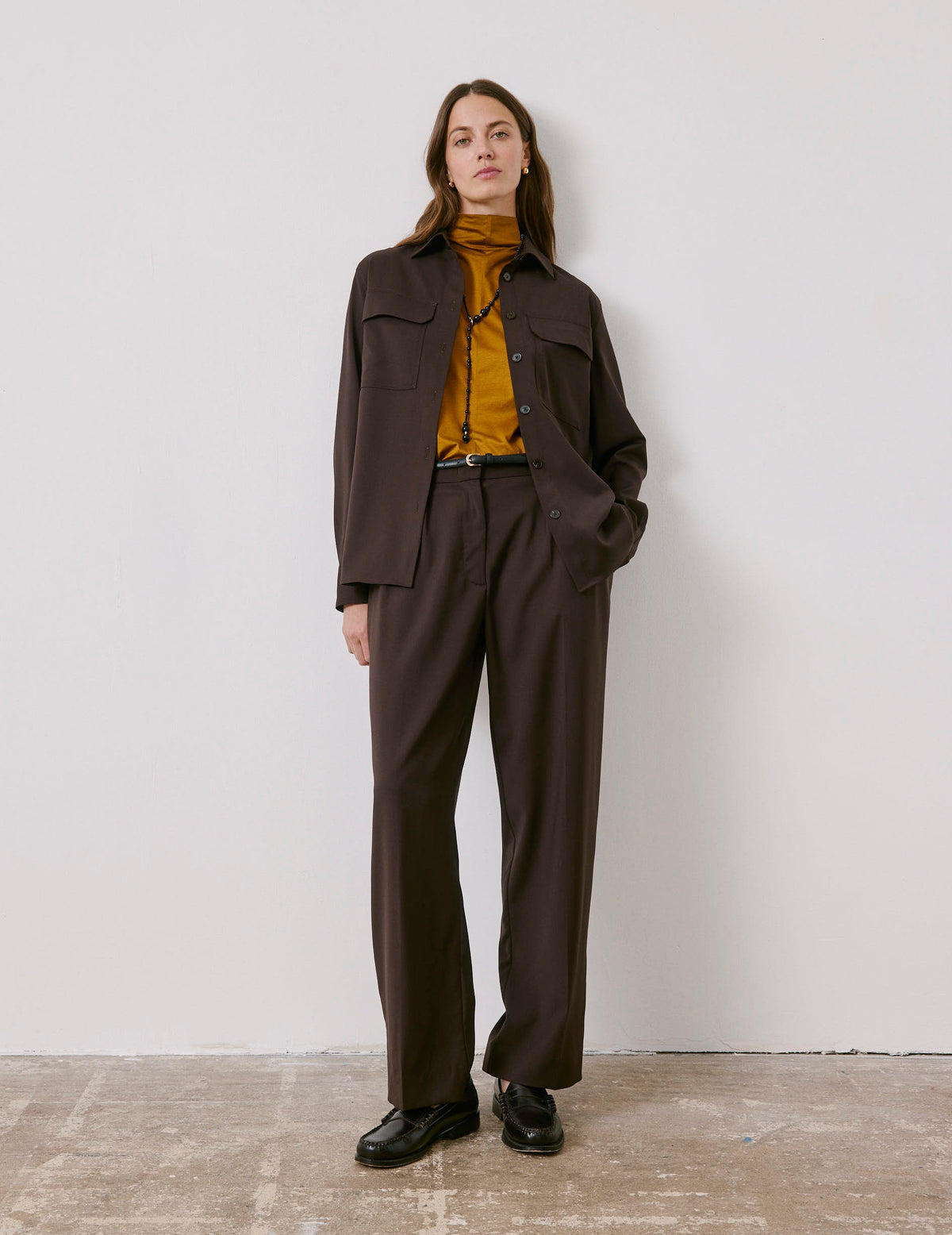 Brown virgin wool Lyzie suit pants