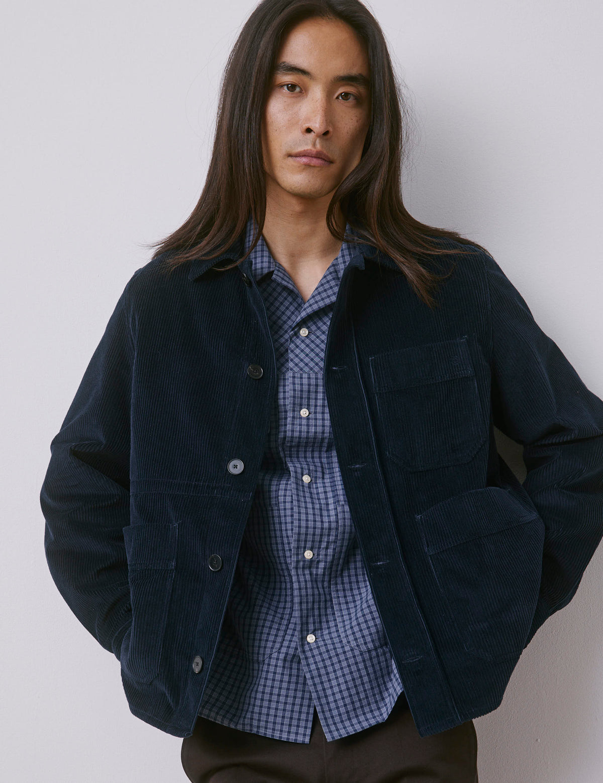 Navy velvet Mael overshirt