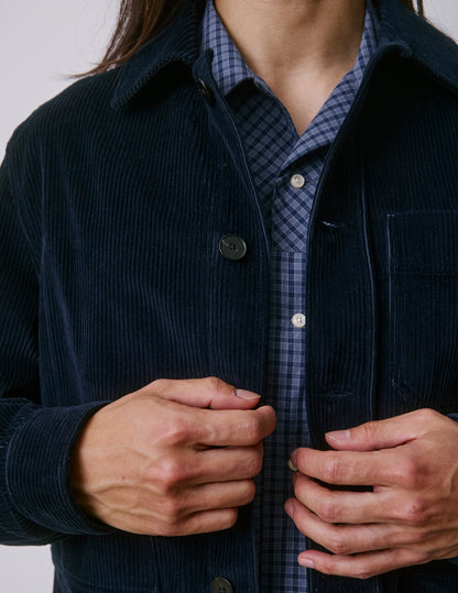 Navy velvet Mael overshirt