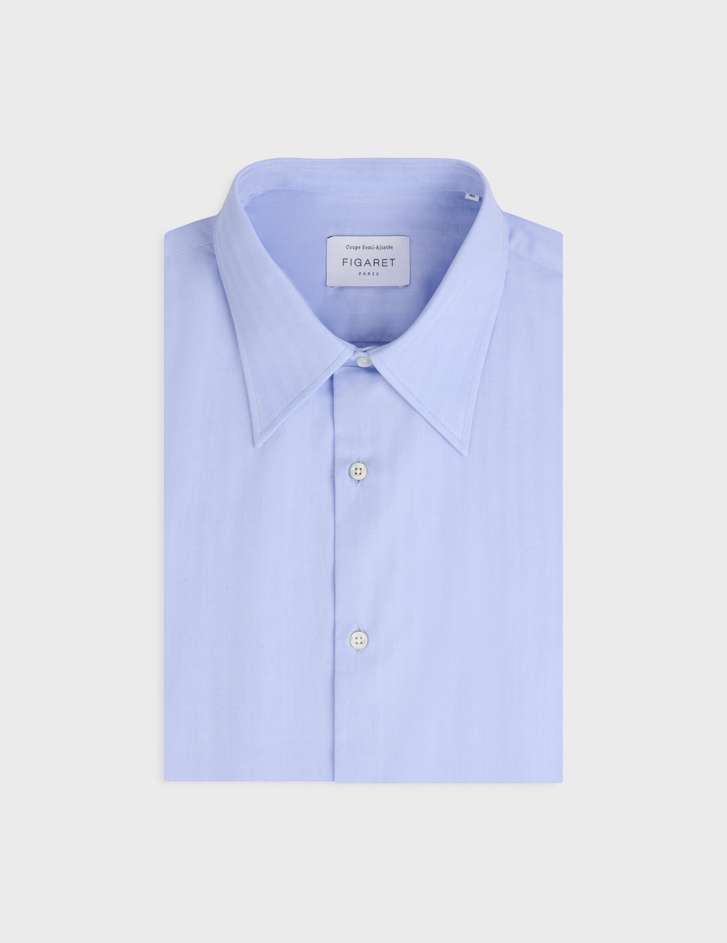 Semi-fitted blue shirt - Chevron - Majestic Collar#2